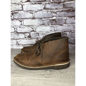 Clarks Bushacre 2 Brown Nubuck Leather Lace Up Chukka Boots Men Sz 8.5M US/41.5